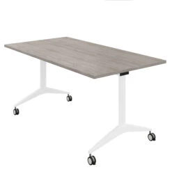 SAVIO Klapptisch | Rollbar, Klappbar, 1600 X 800 Mm, Nordeiche Grau -Möbel Pro Verkauf Besprechungstisch SAVIO 160 x 80 cm Klappbar Rollbar Klapptisch Nordeiche grau 1