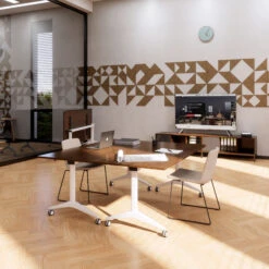 SAVIO Klapptisch | Rollbar, Klappbar, 1600 X 800 Mm, Nussbaum -Möbel Pro Verkauf Besprechungstisch SAVIO 160 x 80 cm Klappbar Rollbar Klapptisch Nussbaum Mobiler Tisch Mara Konferenztisch 3