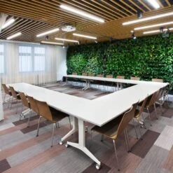 SAVIO Klapptisch | Rollbar, Klappbar, 1600 X 800 Mm, Weiß -Möbel Pro Verkauf Besprechungstisch SAVIO 160 x 80 cm Klappbar Rollbar Klapptisch Weiss 1