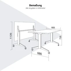 TILTING Klapptisch | Rollbar, Klappbar, 1600 X 800 Mm, Anthrazit -Möbel Pro Verkauf Besprechungstisch TILTING 160 x 80 cm Klappbar Rollbar Klapptisch Anthrazit Mobiler Tisch Mara Konferenztisch Fahrbar