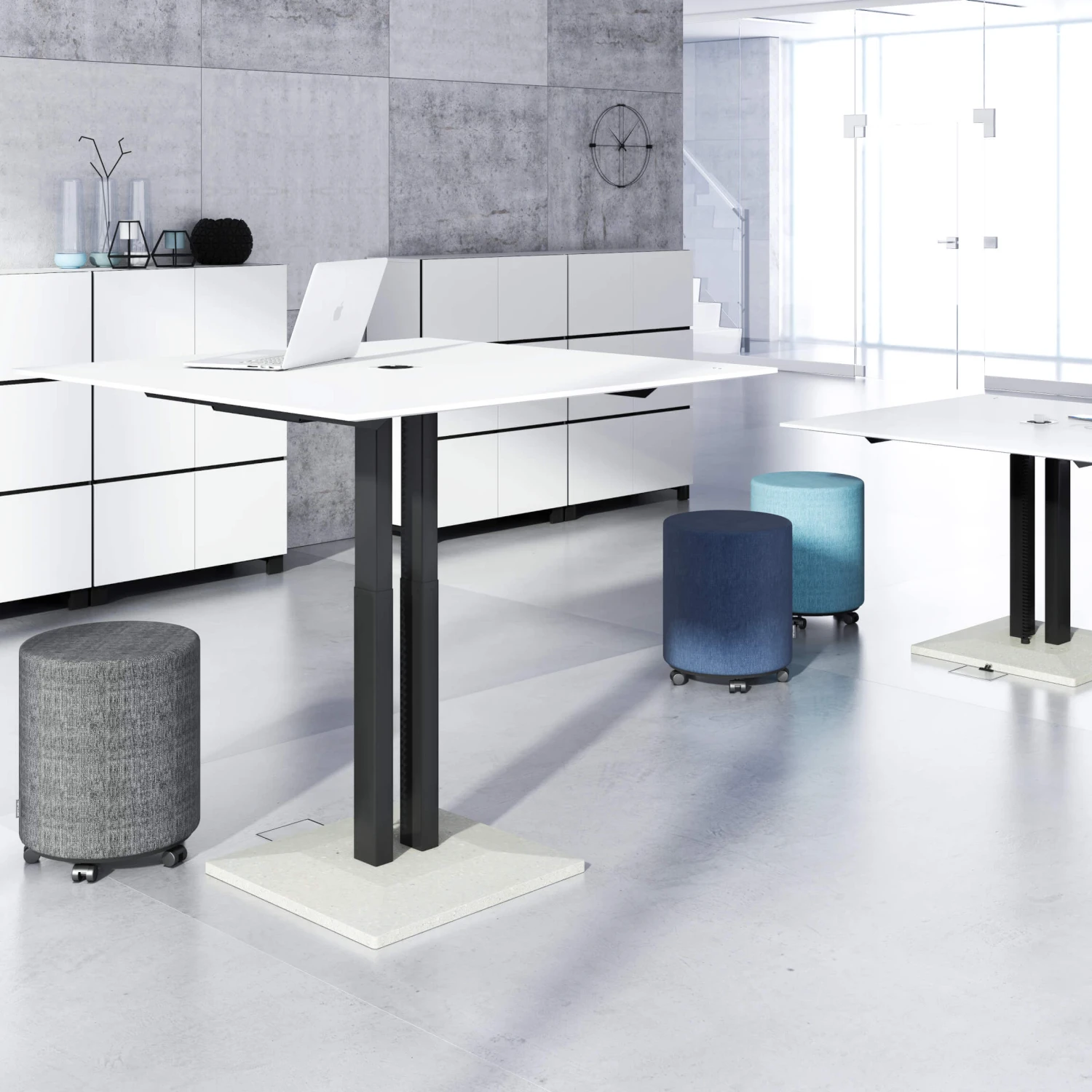 JAZZ Besprechungstisch | Höhenverstellbar, 1200 X 1200 Mm, Weiß 4 JAZZ Besprechungstisch | Höhenverstellbar, 1200 X 1200 Mm, Weiß – Bild 2