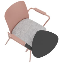 POLYTONE-L Besucher- Und Konferenzstuhl Mit Klapptisch, Farbe Altrosa -Möbel Pro Verkauf Besucher und Konferenzstuhl POLYTONE L mit Klapptisch Sitz aus Polypropylen Kunststoff Pulverbeschichtetes Metallgestell Stuhlfarbe Altrosa 31