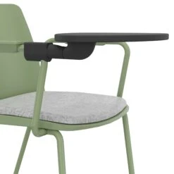 POLYTONE-L Besucher- Und Konferenzstuhl Mit Klapptisch, Farbe Avocadogrün -Möbel Pro Verkauf Besucher und Konferenzstuhl POLYTONE L mit Klapptisch Sitz aus Polypropylen Kunststoff Pulverbeschichtetes Metallgestell Stuhlfarbe Avocadogruen 32