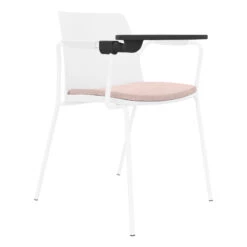 POLYTONE-L Besucher- Und Konferenzstuhl Mit Klapptisch, Farbe Weiß -Möbel Pro Verkauf Besucher und Konferenzstuhl POLYTONE L mit Klapptisch Sitz aus Polypropylen Kunststoff Pulverbeschichtetes Metallgestell Stuhlfarbe Weiss 13
