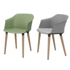 POLYTONE-C Besucher- Und Konferenzstuhl | Massivholz-Gestell, Farbe Altrosa -Möbel Pro Verkauf Besucher und Konferenzstuhl POLYTONE Massivholz Gestell aus Eschenholz Kunststoff Sitzschale in Altrosa 1