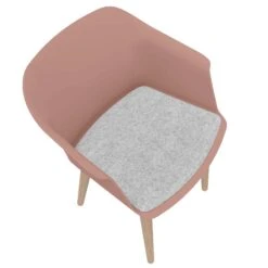 POLYTONE-C Besucher- Und Konferenzstuhl | Massivholz-Gestell, Farbe Altrosa -Möbel Pro Verkauf Besucher und Konferenzstuhl POLYTONE Massivholz Gestell aus Eschenholz Kunststoff Sitzschale in Altrosa 43