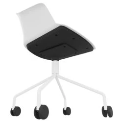 POLYTONE-C Besucher- Und Konferenzstuhl Rollbar | Pyramiden-Gestell, Farbe Weiß -Möbel Pro Verkauf Besucher und Konferenzstuhl POLYTONE auf Rollen Vierrollen Pyramiden Gestell Kunststoff Sitzschale in Weiss 39