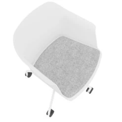 POLYTONE-C Besucher- Und Konferenzstuhl Rollbar | Pyramiden-Gestell, Farbe Weiß -Möbel Pro Verkauf Besucher und Konferenzstuhl POLYTONE auf Rollen Vierrollen Pyramiden Gestell Kunststoff Sitzschale in Weiss 40