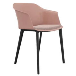 POLYTONE-C Besucher- Und Konferenzstuhl, Farbe Altrosa -Möbel Pro Verkauf Besucher und Konferenzstuhl POLYTONE schwarze Kunststoff 4 Fuss Basis Kunststoff Sitzschale in Altrosa 20