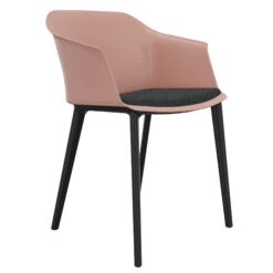 POLYTONE-C Besucher- Und Konferenzstuhl, Farbe Altrosa -Möbel Pro Verkauf Besucher und Konferenzstuhl POLYTONE schwarze Kunststoff 4 Fuss Basis Kunststoff Sitzschale in Altrosa 29