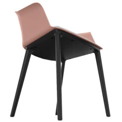 POLYTONE-C Besucher- Und Konferenzstuhl, Farbe Altrosa -Möbel Pro Verkauf Besucher und Konferenzstuhl POLYTONE schwarze Kunststoff 4 Fuss Basis Kunststoff Sitzschale in Altrosa 42