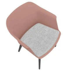 POLYTONE-C Besucher- Und Konferenzstuhl, Farbe Altrosa -Möbel Pro Verkauf Besucher und Konferenzstuhl POLYTONE schwarze Kunststoff 4 Fuss Basis Kunststoff Sitzschale in Altrosa 43