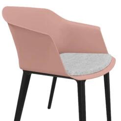 POLYTONE-C Besucher- Und Konferenzstuhl, Farbe Altrosa -Möbel Pro Verkauf Besucher und Konferenzstuhl POLYTONE schwarze Kunststoff 4 Fuss Basis Kunststoff Sitzschale in Altrosa 44