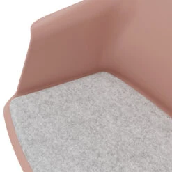 POLYTONE-C Besucher- Und Konferenzstuhl, Farbe Altrosa -Möbel Pro Verkauf Besucher und Konferenzstuhl POLYTONE schwarze Kunststoff 4 Fuss Basis Kunststoff Sitzschale in Altrosa 45