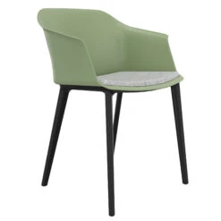 POLYTONE-C Besucher- Und Konferenzstuhl, Farbe Avocadogrün -Möbel Pro Verkauf Besucher und Konferenzstuhl POLYTONE schwarze Kunststoff 4 Fuss Basis Kunststoff Sitzschale in Avocadogruen 15