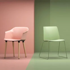 POLYTONE-C Besucher- Und Konferenzstuhl, Farbe Avocadogrün -Möbel Pro Verkauf Besucher und Konferenzstuhl POLYTONE schwarze Kunststoff 4 Fuss Basis Kunststoff Sitzschale in Avocadogruen 2