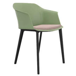 POLYTONE-C Besucher- Und Konferenzstuhl, Farbe Avocadogrün -Möbel Pro Verkauf Besucher und Konferenzstuhl POLYTONE schwarze Kunststoff 4 Fuss Basis Kunststoff Sitzschale in Avocadogruen 20