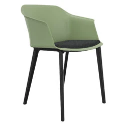 POLYTONE-C Besucher- Und Konferenzstuhl, Farbe Avocadogrün -Möbel Pro Verkauf Besucher und Konferenzstuhl POLYTONE schwarze Kunststoff 4 Fuss Basis Kunststoff Sitzschale in Avocadogruen 28