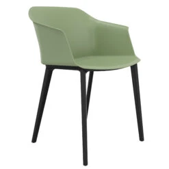 POLYTONE-C Besucher- Und Konferenzstuhl, Farbe Avocadogrün -Möbel Pro Verkauf Besucher und Konferenzstuhl POLYTONE schwarze Kunststoff 4 Fuss Basis Kunststoff Sitzschale in Avocadogruen 36