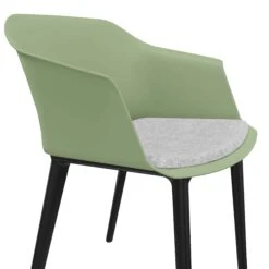 POLYTONE-C Besucher- Und Konferenzstuhl, Farbe Avocadogrün -Möbel Pro Verkauf Besucher und Konferenzstuhl POLYTONE schwarze Kunststoff 4 Fuss Basis Kunststoff Sitzschale in Avocadogruen 43