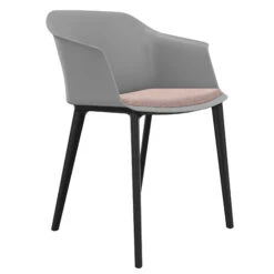 POLYTONE-C Besucher- Und Konferenzstuhl, Farbe Grau -Möbel Pro Verkauf Besucher und Konferenzstuhl POLYTONE schwarze Kunststoff 4 Fuss Basis Kunststoff Sitzschale in Grau 19