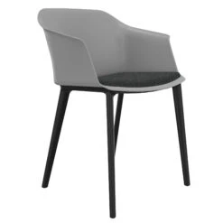 POLYTONE-C Besucher- Und Konferenzstuhl, Farbe Grau -Möbel Pro Verkauf Besucher und Konferenzstuhl POLYTONE schwarze Kunststoff 4 Fuss Basis Kunststoff Sitzschale in Grau 28