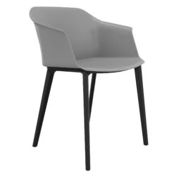 POLYTONE-C Besucher- Und Konferenzstuhl, Farbe Grau -Möbel Pro Verkauf Besucher und Konferenzstuhl POLYTONE schwarze Kunststoff 4 Fuss Basis Kunststoff Sitzschale in Grau 31