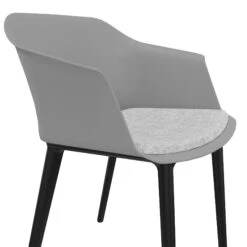 POLYTONE-C Besucher- Und Konferenzstuhl, Farbe Grau -Möbel Pro Verkauf Besucher und Konferenzstuhl POLYTONE schwarze Kunststoff 4 Fuss Basis Kunststoff Sitzschale in Grau 43