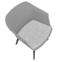 POLYTONE-C Besucher- Und Konferenzstuhl, Farbe Grau -Möbel Pro Verkauf Besucher und Konferenzstuhl POLYTONE schwarze Kunststoff 4 Fuss Basis Kunststoff Sitzschale in Grau 44