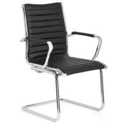 PAVIA V PU Besucherstuhl | Schwarz