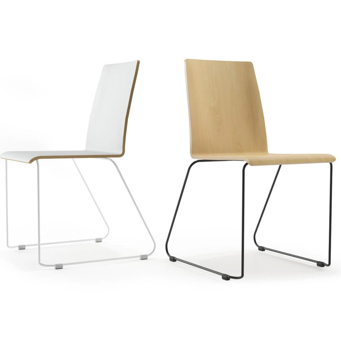 MOON WOOD Besucherstuhl | Kufengestell, Sitzfläche Aus Massivholz 3 MOON WOOD Besucherstuhl | Kufengestell, Sitzfläche Aus Massivholz