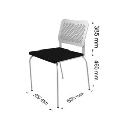 WAIT Besucherstuhl | Stapelbar, 4-Fuß-Gestell, Bezugsstoffe BERTA / LUCIA / VELITO / SYNERGY -Möbel Pro Verkauf Besucherstuhl WAIT MASSE