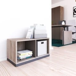 CHOICE Bücherregal | 1 OH, 800 X 410 Mm, Nordeiche Grau / Cubanitgrau