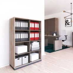 CHOICE Bücherregal | 4 OH, 1000 X 1465 Mm, Nordeiche Grau / Cubanitgrau