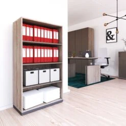 CHOICE Bücherregal | 4 OH, 800 X 1465 Mm, Nordeiche Grau / Cubanitgrau