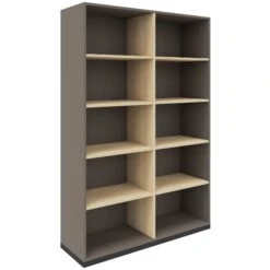 CHOICE Bücherregal | 5 OH, 1200 X 1820 Mm, Cubanitgrau / Sandesche -Möbel Pro Verkauf Buecherregal CHOICE 5 OH 120 x 182 cm Regal Standregal Holzregal Wandregal Schrank Buero Sandesche Cubanitgrau 1