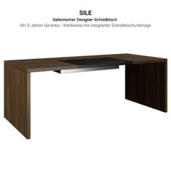 BRALCO SILE Schreibtisch | 1800 - 2000 Mm, Wangengestell, Nussbaum -Möbel Pro Verkauf Chef Schreibtisch BRALCO SILE 180 200 cm Wangengestell Nussbaum Designertisch Cheftisch 18