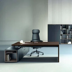 BRALCO SILE Schreibtisch Mit Lowboard | 2300 X 1700 Mm, Eiche -Möbel Pro Verkauf Chef Schreibtisch mit Lowboard BRALCO SILE 230 x 170 cm Kabelfuehrung Sideboard Konsole Eiche Designertisch Cheftisch Sideboard Konsole Seitenkonsole 29