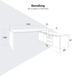 BRALCO SILE Schreibtisch Mit Lowboard | 2300 X 1700 Mm, Nussbaum -Möbel Pro Verkauf Chef Schreibtisch mit Lowboard BRALCO SILE 230 x 170 cm Kabelfuehrung Sideboard Konsole Nussbaum Designertisch Cheftisch Sideboard Konsole Seitenkonsole 40