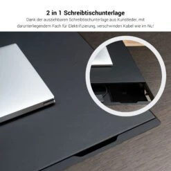 BRALCO SILE Schreibtisch Mit Lowboard | 2300 X 1700 Mm, Schwarz -Möbel Pro Verkauf Chef Schreibtisch mit Lowboard BRALCO SILE 230 x 170 cm Kabelfuehrung Sideboard Konsole Schwarz Designertisch Cheftisch Sideboard Konsole Seitenkonsole 68