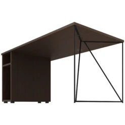 AIR Schreibtisch | 1600 - 1800 Mm, Rechnerfach, Nussbaum -Möbel Pro Verkauf Designer Schreibtisch AIR mit integriertem Rechnerfach Computerfach PC Fach Buerotisch Computertisch praktische Kabelauslassdose Groesse und Farbe waehlbar 7 1