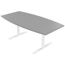 T-EASY Konferenztisch | 2000 X 1000 Mm (6 - 8 Personen), Bootsform, Perlgrau -Möbel Pro Verkauf EASY Konferenztisch Bootsform 200x100 cm Perlgrau Besprechungstisch Tisch Besprechungstisch Meetingtisch Esstisch Wohnzimmertisch Coworking 1