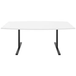 T-EASY Konferenztisch | 2000 X 1000 Mm (6 - 8 Personen), Bootsform, Weiß -Möbel Pro Verkauf EASY Konferenztisch Bootsform 200x100 cm Weiss Besprechungstisch Tisch Besprechungstisch Meetingtisch Esstisch Wohnzimmertisch Coworking 1 1