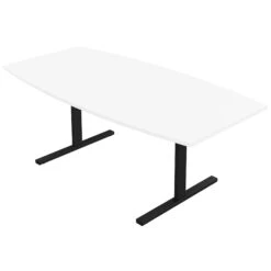 T-EASY Konferenztisch | 2000 X 1000 Mm (6 - 8 Personen), Bootsform, Weiß -Möbel Pro Verkauf EASY Konferenztisch Bootsform 200x100 cm Weiss Besprechungstisch Tisch Besprechungstisch Meetingtisch Esstisch Wohnzimmertisch Coworking 2 1
