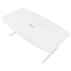 T-EASY Konferenztisch | 2400 X 1200 Mm (6 - 10 Personen), Bootsform, Elektrifiziert, Weiß -Möbel Pro Verkauf EASY Konferenztisch Bootsform 240 x 120 cm Weiss mit Elektrifizierung Besprechungstisch Tisch Besprechungstisch Meetingtisch Esstisch Wohnzimmertisch Coworking 3