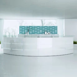 EMel - CADIZ Empfangstheke | Rund, LED-Beleuchtung, 2370 X 1702 Mm