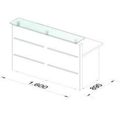 EMel - MURCIA Empfangstheke | LED-Beleuchtung, 1600 X 890 Mm -Möbel Pro Verkauf Empfangstheke Theke Rezeption Arzttheke Lieferung 10 1