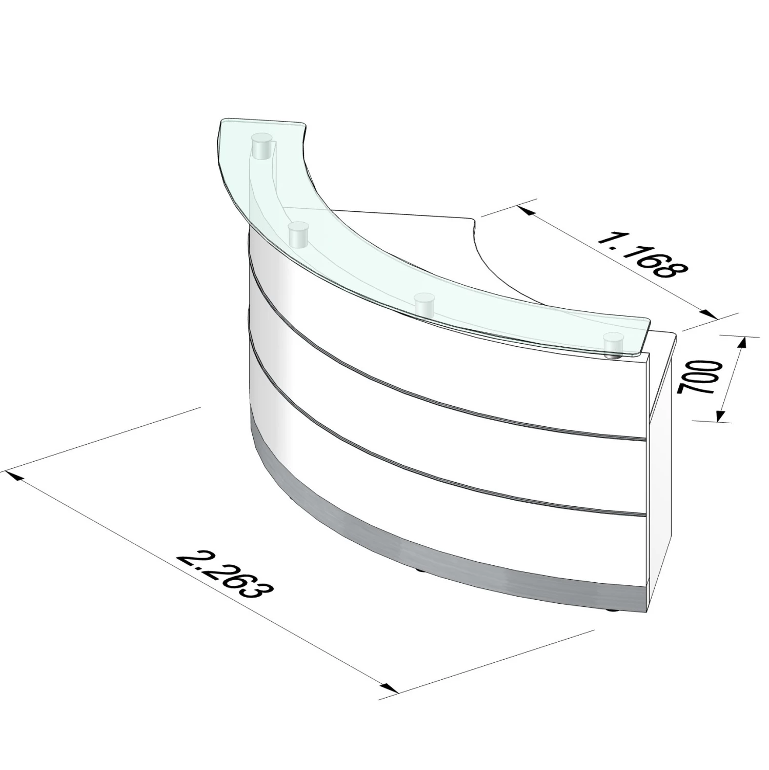EMel - VALENCIA Empfangstheke | Rund, 2387 X 1168 Mm 6 EMel - VALENCIA Empfangstheke | Rund, 2387 X 1168 Mm – Bild 4