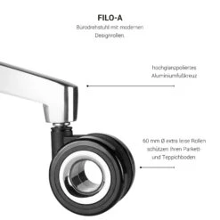 FILO-A Bürodrehstuhl Mit Kopfstütze | Synchronmechanik, Rückenpolsterung, Schwarz -Möbel Pro Verkauf Ergonomischer Buerodrehstuhl mit Kopfstuetze FILO A1 4D Armlehnen Hoher Komfortsitz Schwarz 19