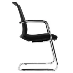 EVA Freischwinger | Netzrücken, Armlehnen, Stapelbar, Schwarz -Möbel Pro Verkauf Freischwinger Schwarz Stapelbar Besucherstuhl Konferenzstuhl Seminarstuhl Stuhl EVA